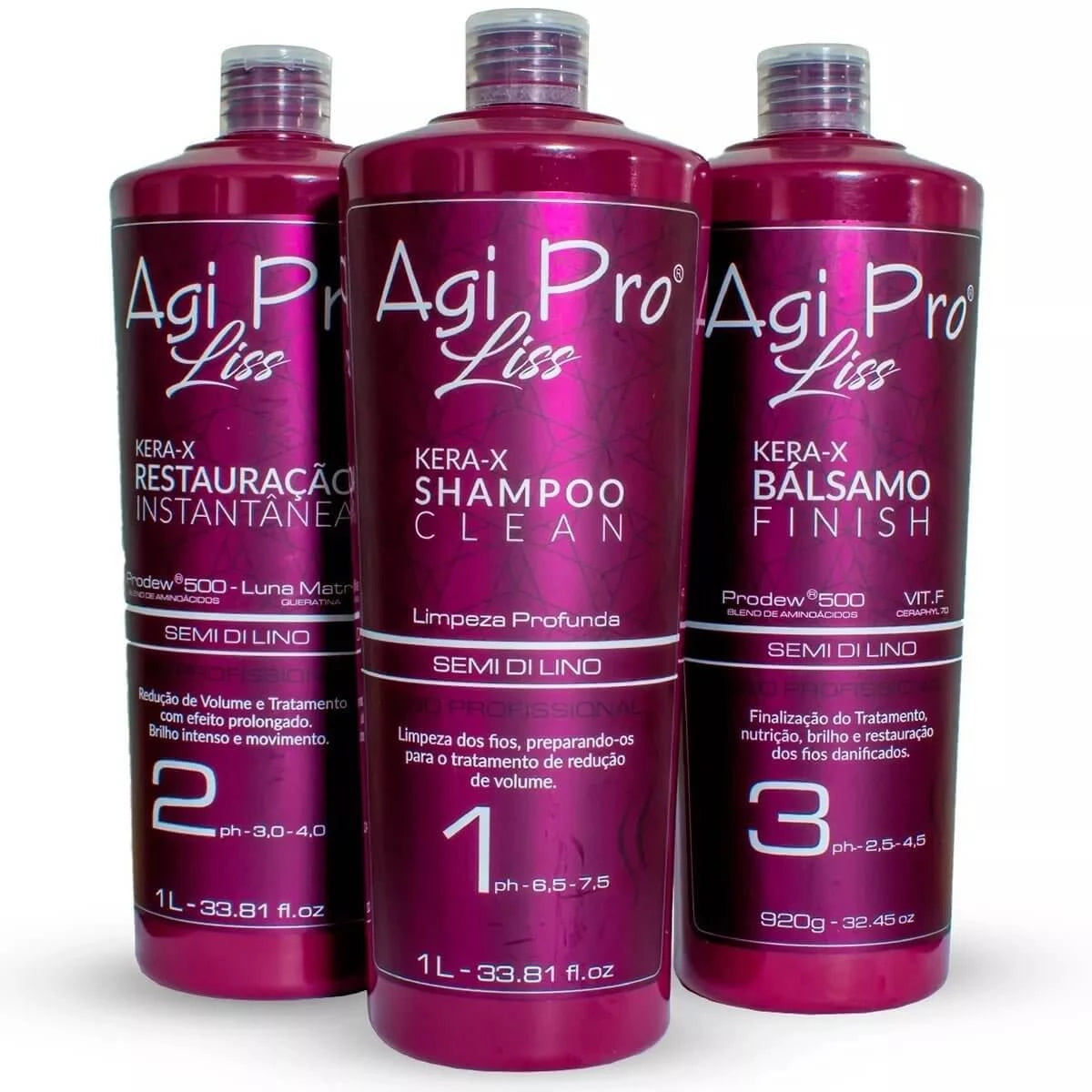 Agi Pro Liss Kera-X Semi Di Lino Prodew 500 3X1000ml/33.8 flo.oz. - BuyBrazil