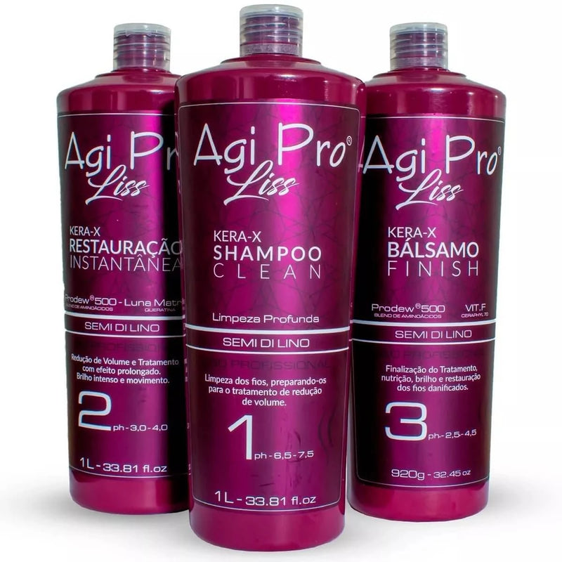 Agi Pro Liss Kera-X Semi Di Lino Prodew 500 3X1000ml/33.8 flo.oz. - BuyBrazil