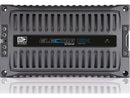 Banda Electra Bass 12K car amplifier with 12,000 Watts RMS, 1 ohm, showcasing front panel controls and cooling vents.