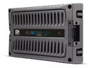 Electra Bass 12K car amplifier by BANDA AUDIOPARTS, 12,000 watts RMS at 1 ohm, shown in a sleek black design.