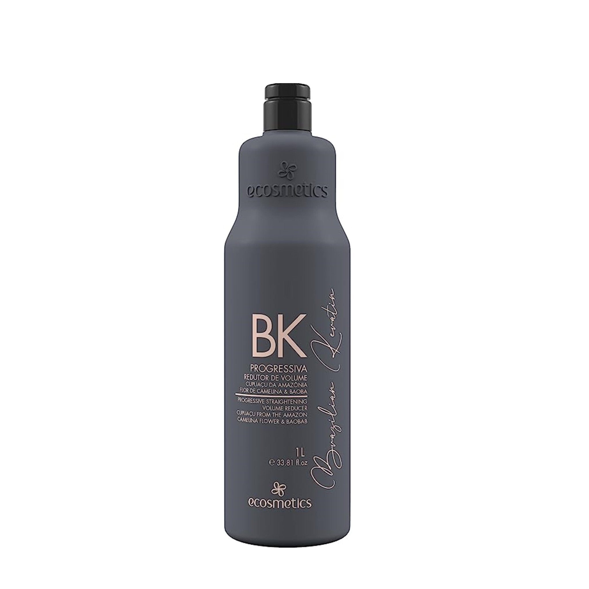 Ecosmetics BK Brazilian Keratin hair straightening treatment in a 1000ml bottle, for smooth and sleek hair.