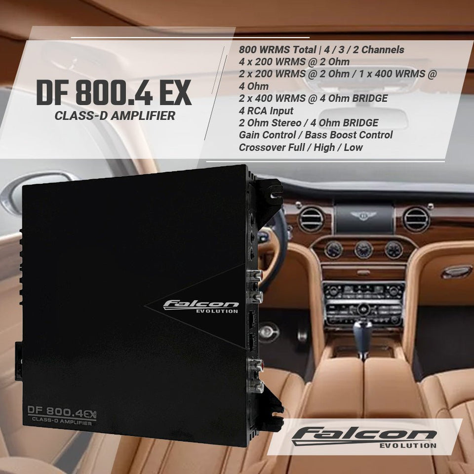 Falcon DF800.4 Ex 4 Ohms Car Audio Amplifier 4 Channels 800 Watts Rms - BuyBrazil