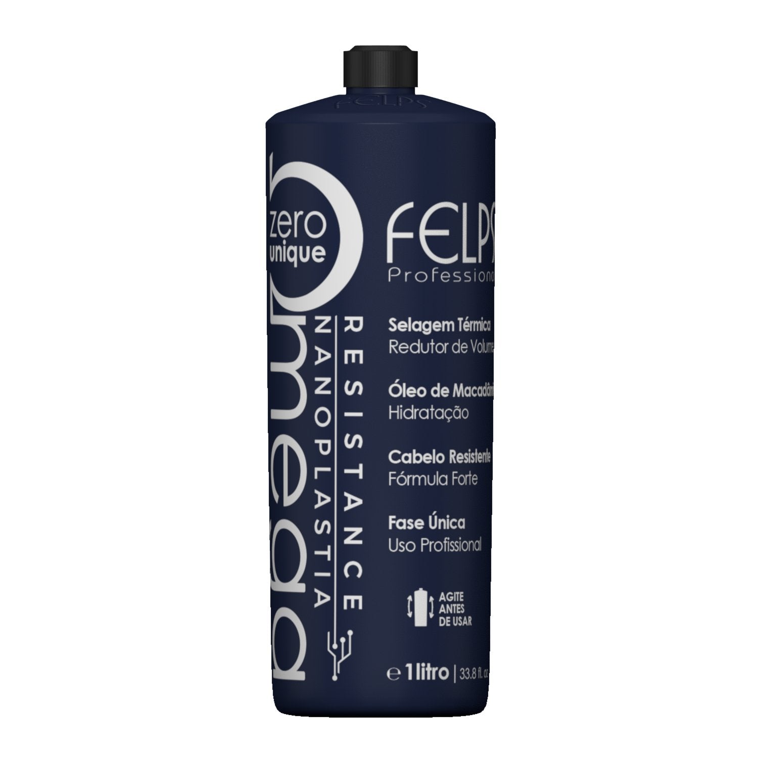 FELPS Omega Zero Nanoplastia Resistance Brazilian Keratin Hair Treatment 1000ml bottle, hair care product for smoothing and repair