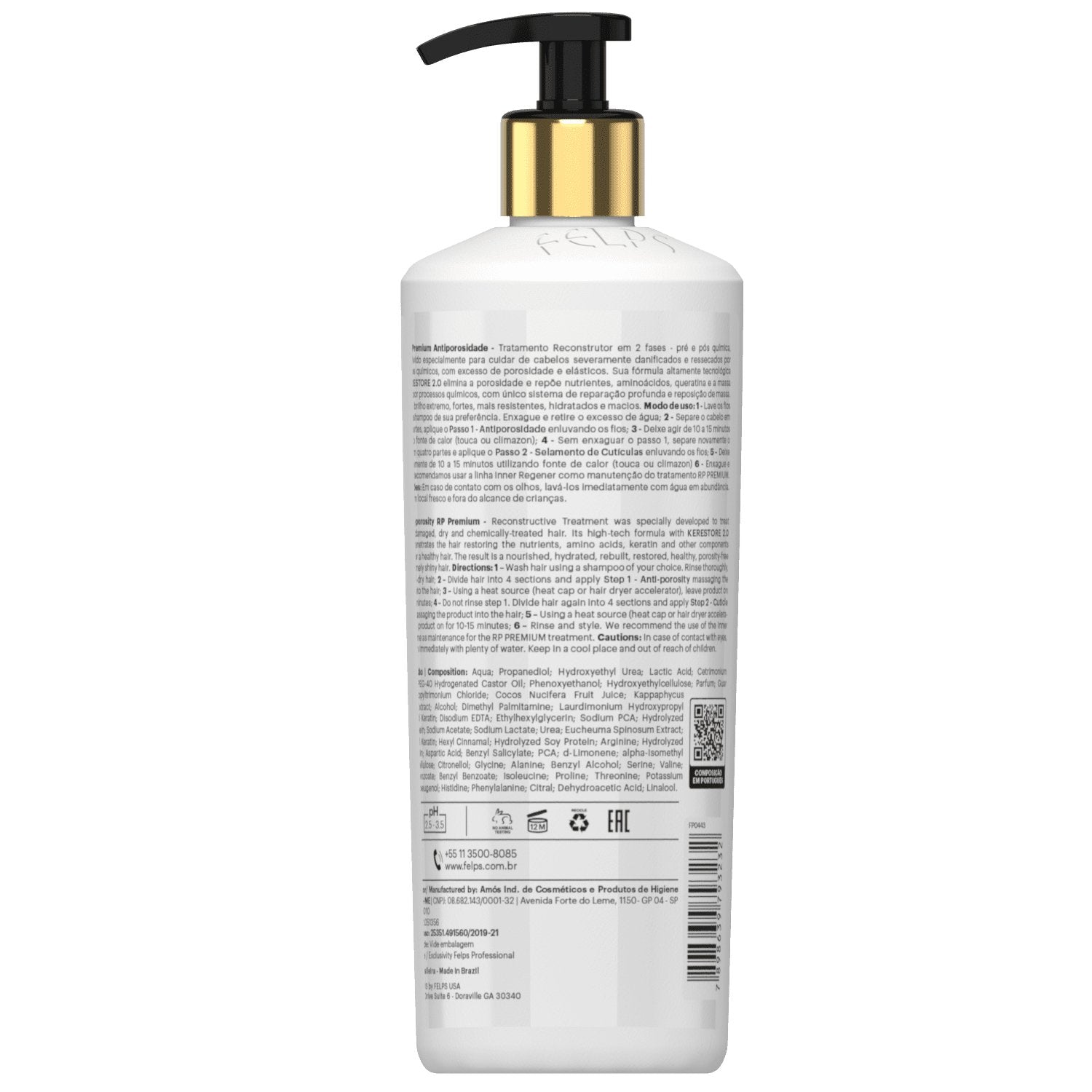 FELPS Felps RP Premium Repositor De Massa hair care set with two 500ml bottles, nourishing treatment for damaged hair