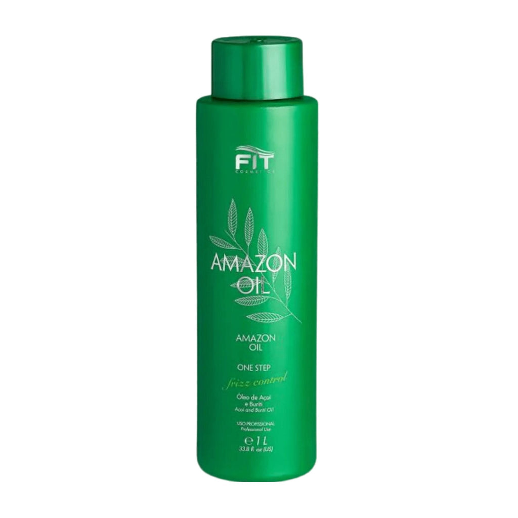 Fit Cosmetics Amazon Oil Brazilian Keratin hair treatment in a 1000ml bottle, designed for hair smoothing and nourishing care.