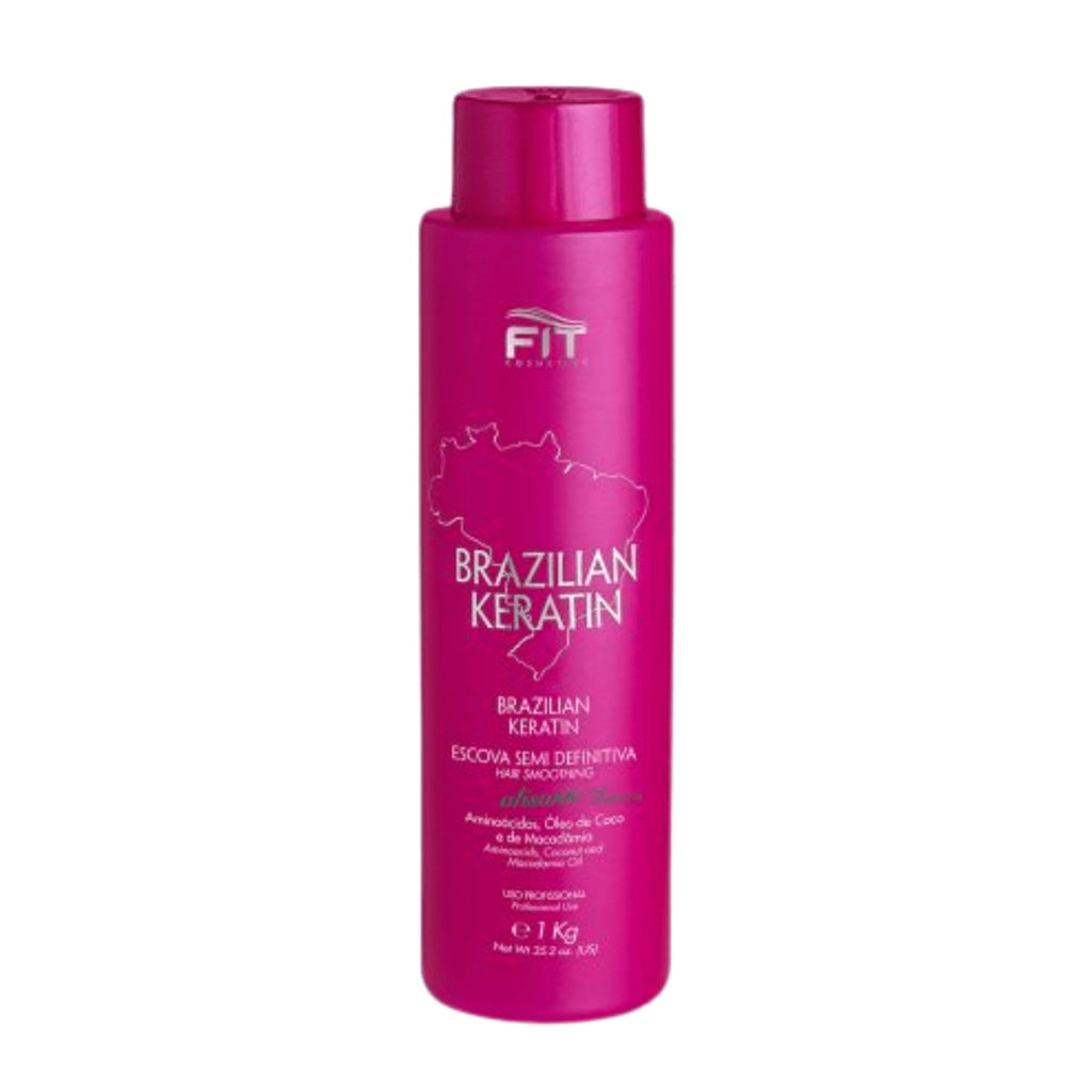 Fit Cosmetics Brazilian Keratin semi-definitive hair care brush, 1000ml, for smooth, shiny hair treatment application.