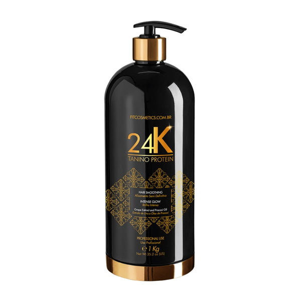Fit Cosmetics Tanino 24k semi-definite progressive hair care brush, 1000ml, with gold-toned bristles for styling and smoothing hair.