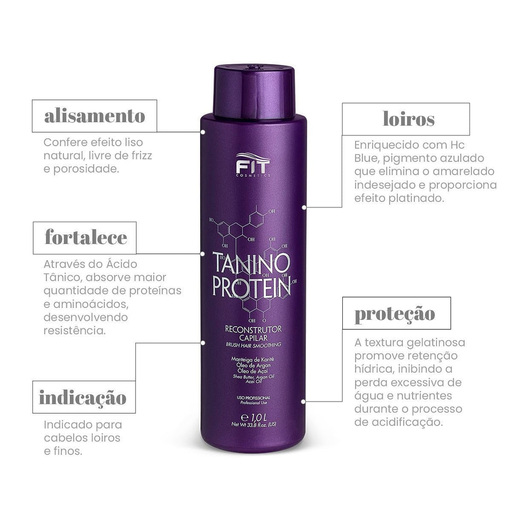FIT COSMETICS Tanino Protein Progressive Brush hair care product in 1000ml bottle with a sleek design and label
