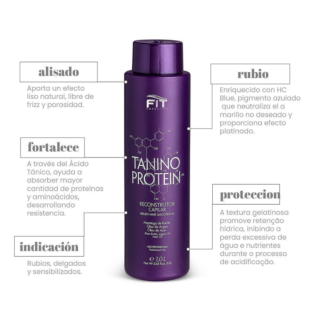 Fit Cosmetics Tanino Protein Progressive Brush hair care product in a 1000ml bottle, showcasing the packaging and branding.