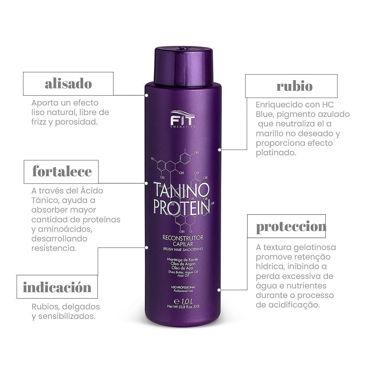 Fit Cosmetics Tanino Protein Progressive Brush hair care product in a 1000ml bottle, showcasing the packaging and branding.