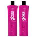 FOX PROFESSIONAL Fox Gloss Progressive Brush Smart Keratin Treatment Kit with two 1000ml bottles for hair care.