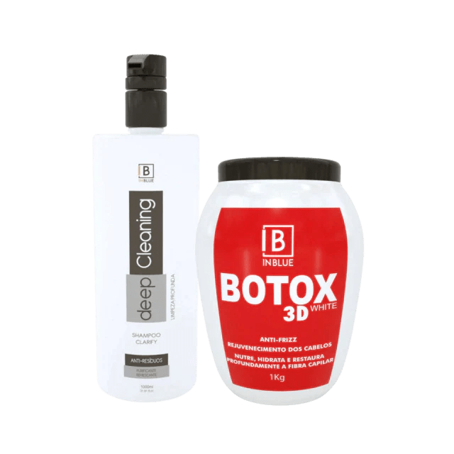 Inblue Professional - Inblue E Btox 3d White Antifrizz Deep Clean Shampoo Kit - BuyBrazil