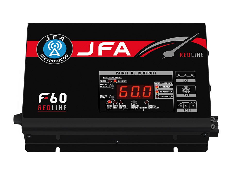 Automotive Charger Source JFA Redline F60 Sci 60A 900W 12.6V to 14.4V Bivolt with Multimeter - BuyBrazil