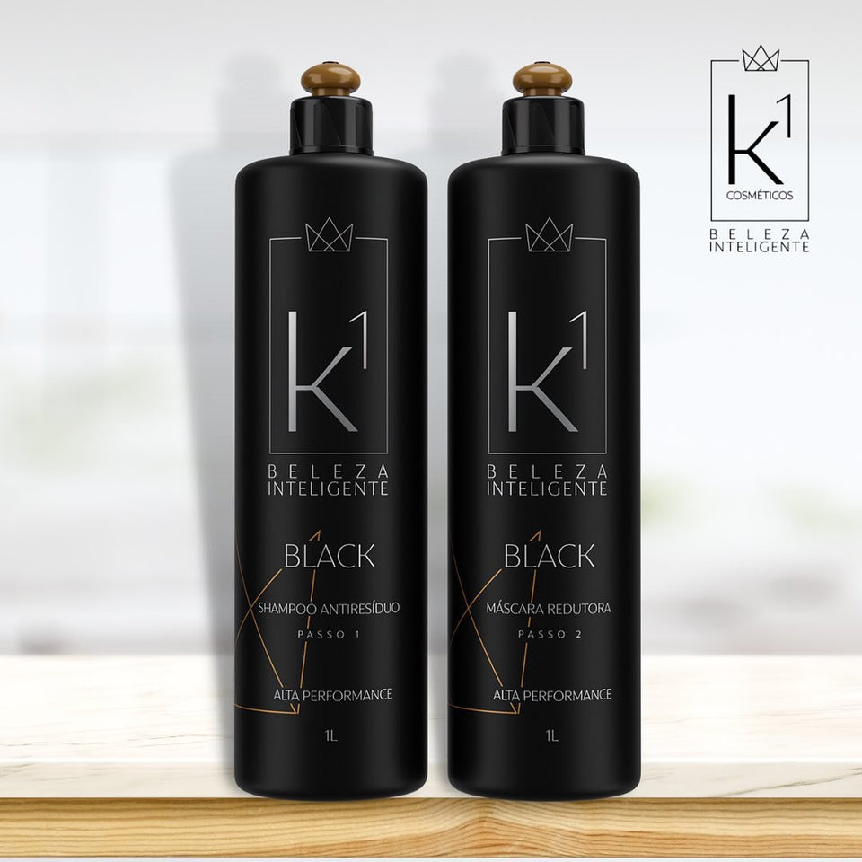 K1 Cosmetics Kit Intense Liss Black - Anti-residue Shampoo and Volume Reducer 2x1000ml/ 33.8 fl.oz - BuyBrazil