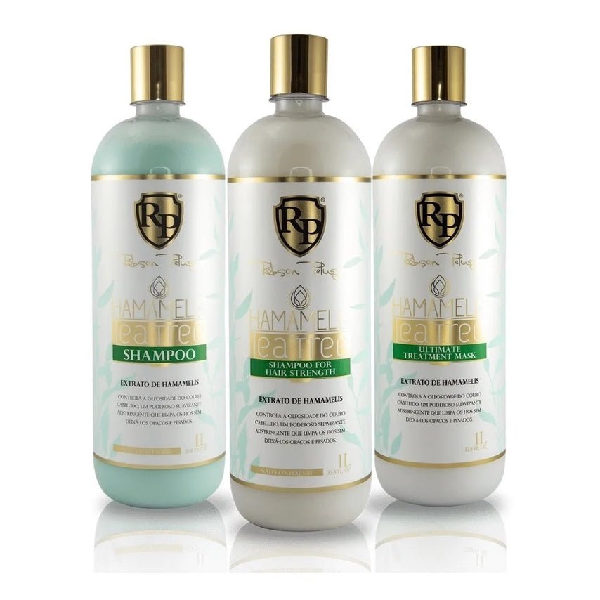 Kit Hamamelis Tea Tree Robson Peluquero Shampoo Máscara E Shampoo For Hair Strength 3 x 1lt - BuyBrazil