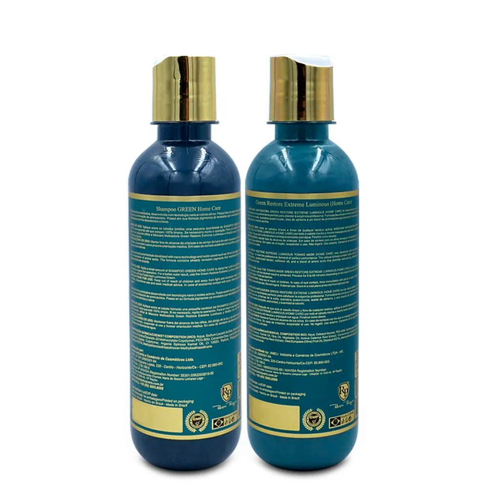 Kit Robson Peluquero Shampoo Matizador Green Home Care Rp Restorer Extreme Luminous 2x300ml - BuyBrazil
