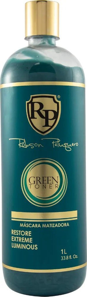 Robson Peluquero - Green Toner Tinting Mask Restore Extreme Luminous 1000ml/33.8 Fl.Oz - BuyBrazil