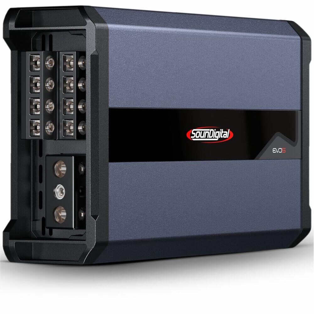 Soundigital SD2000.4 EVO 5.0 car audio amplifier with four channels and 2000 watts RMS power, shown in the image.