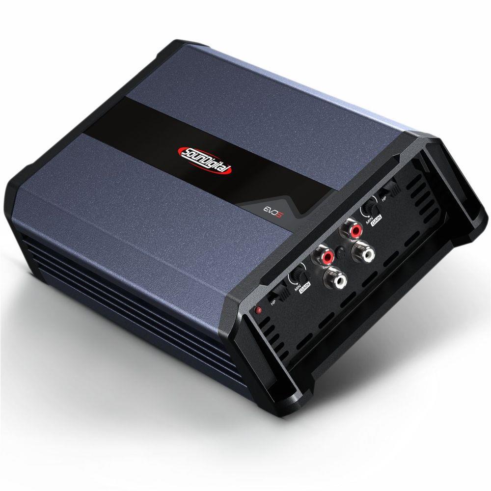 Soundigital SD2000.4 EVO 5.0 car audio amplifier with 4 channels and 2000 watts RMS, shown in a sleek black design