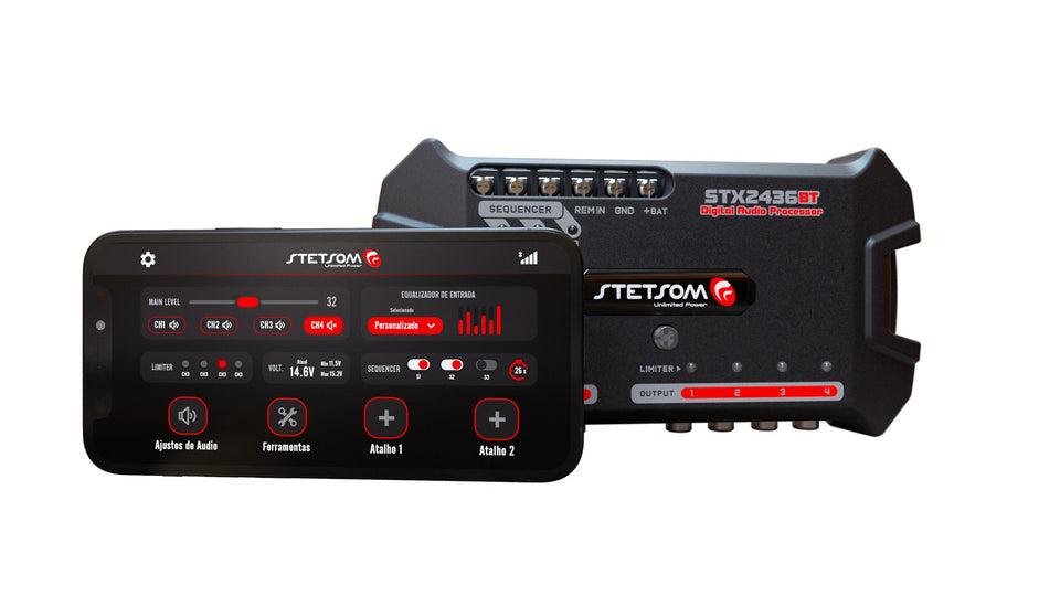 Stetsom STX2436 Bluetooth DSP Crossover & Equalizer 4 Output Channel Full Digital Signal Processor - BuyBrazil