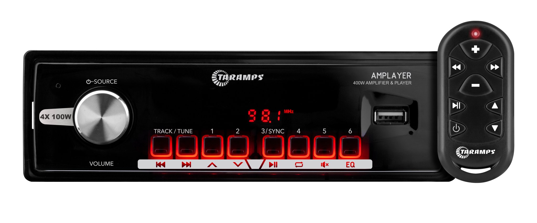 taramps radio player mp3 amplayer bluetooth usb 4x100w