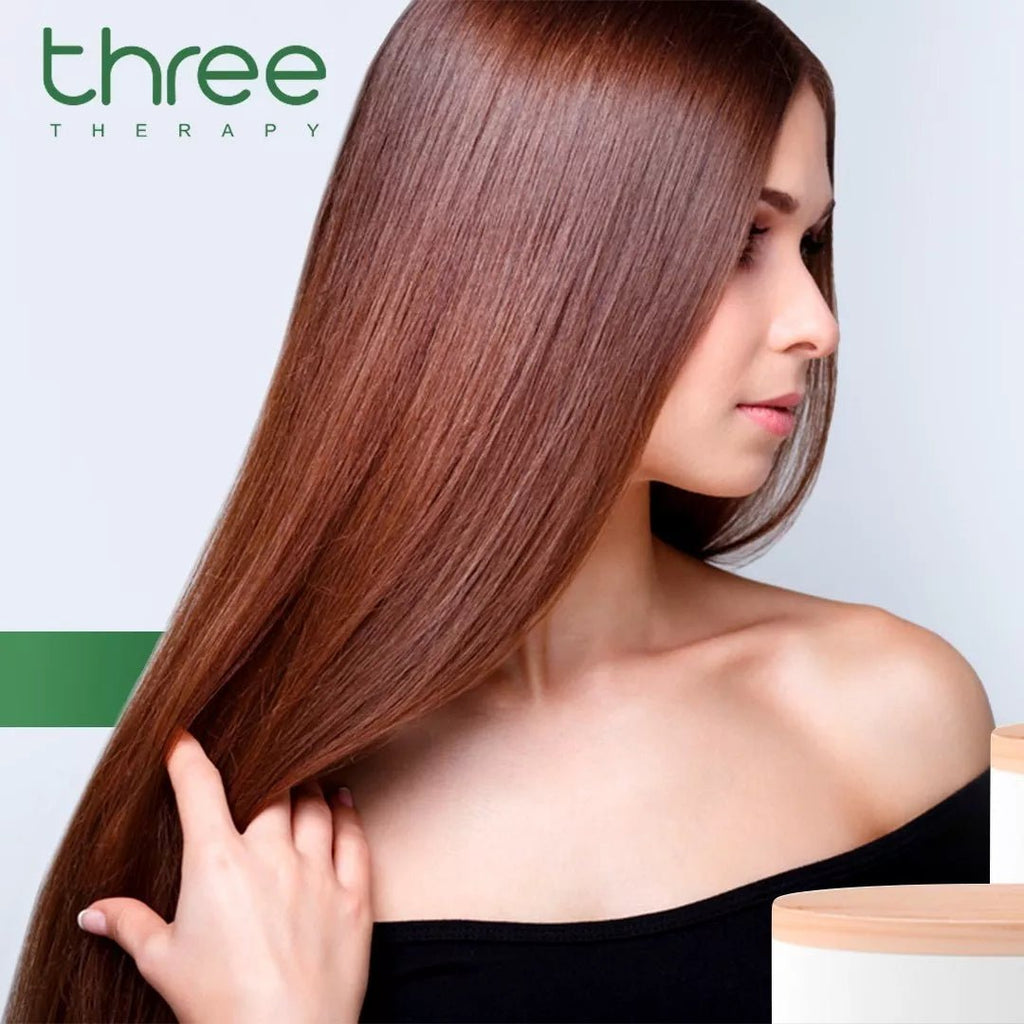 Three Therapy Nanoplasty 1L and Teia Caviar 500g hair care set for straightening without formaldehyde and capillary reconstruction.