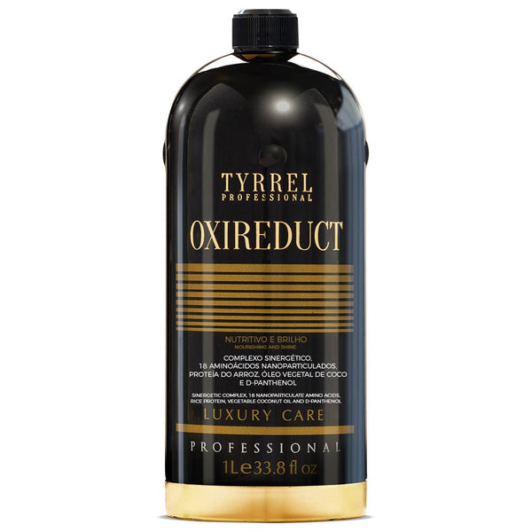 Tyrrel Oxireduct Thermal Alignment Hair Care bottle, 1000ml, without formaldehyde, in a clear plastic container with label.