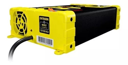 Spark Usina Smart 100A automotive power supply and 12V charger, compact metal case with control knob and power indicator light.